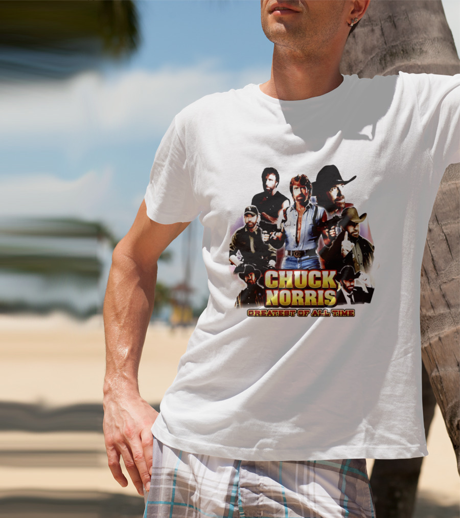 Chuck Norris Greatest Of All Time Retro Collage T-Shirt