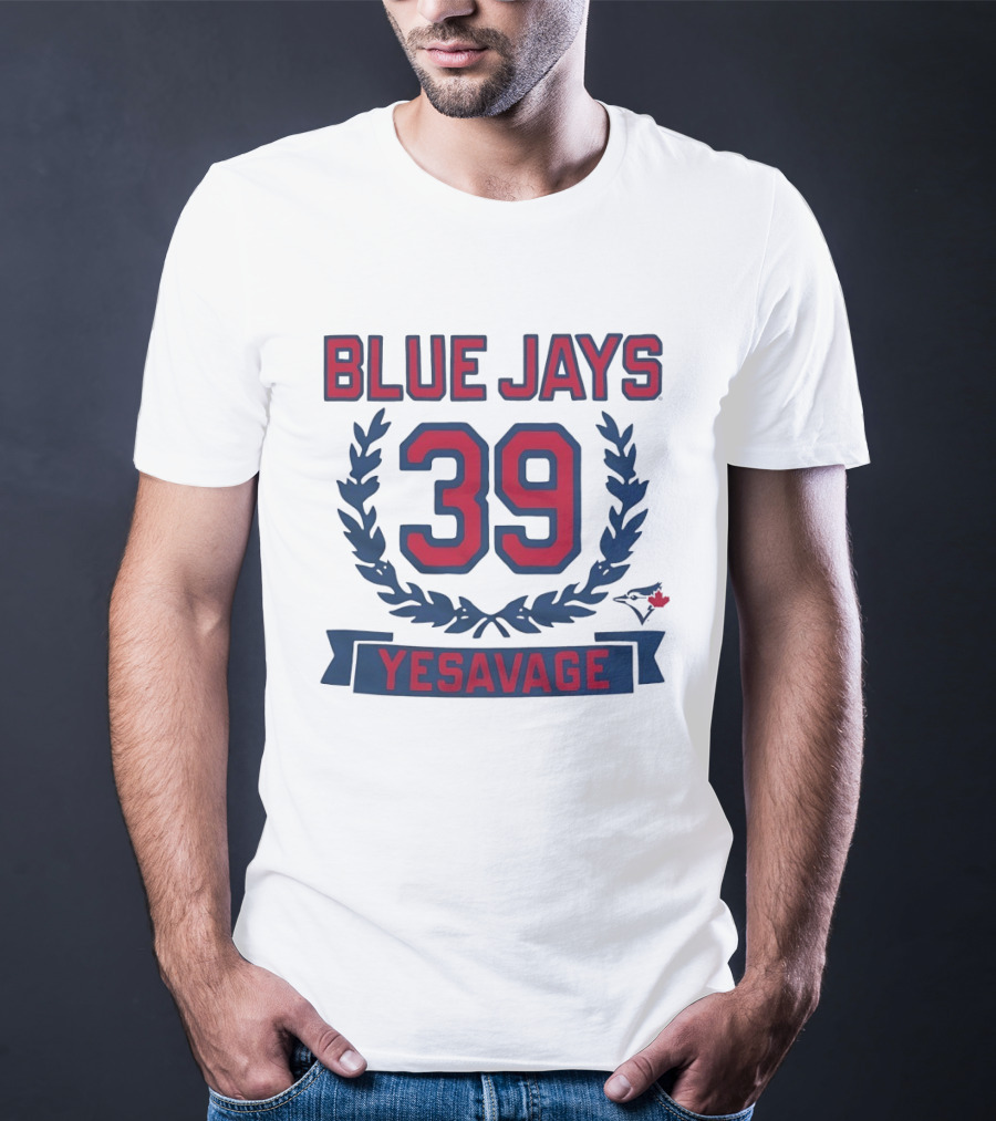 Blue Jays 39 Yesavage Wreath Toronto Rookie T-Shirt