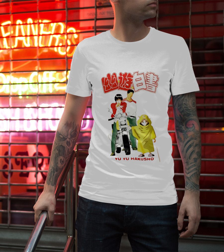 Ron Funches Loot Howard Yu Yu Hakusho Anime 90s Nostalgia Yusuke Kuwabara Hiei Kurama Motocross T-Shirt