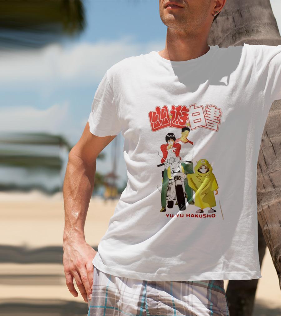 Ron Funches Loot Howard Yu Yu Hakusho Anime 90s Nostalgia Yusuke Kuwabara Hiei Kurama Motocross T-Shirt