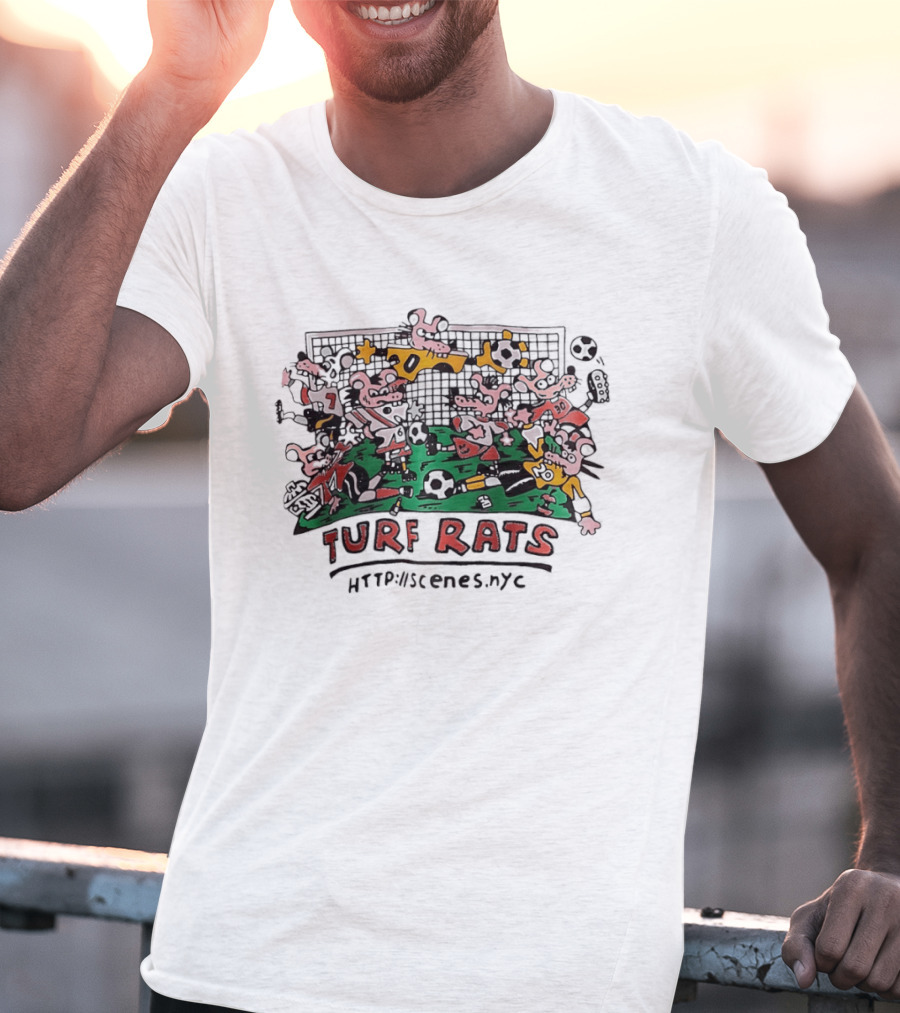 Turf Rats Soccer Match Cartoon Httpwscenes.nyc T-Shirt