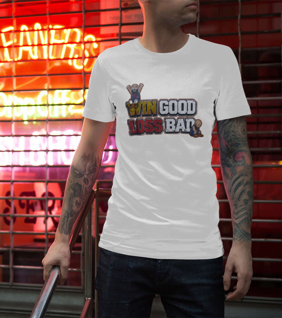 Win Good Loss Bad Basketball Cartoon Characters Sitting And Crying T-Shirt