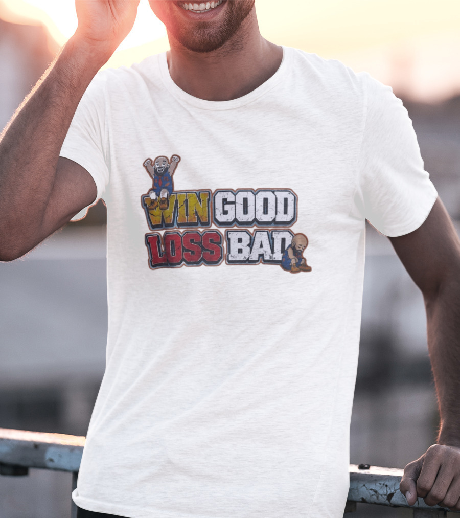 Win Good Loss Bad Basketball Cartoon Characters Sitting And Crying T-Shirt