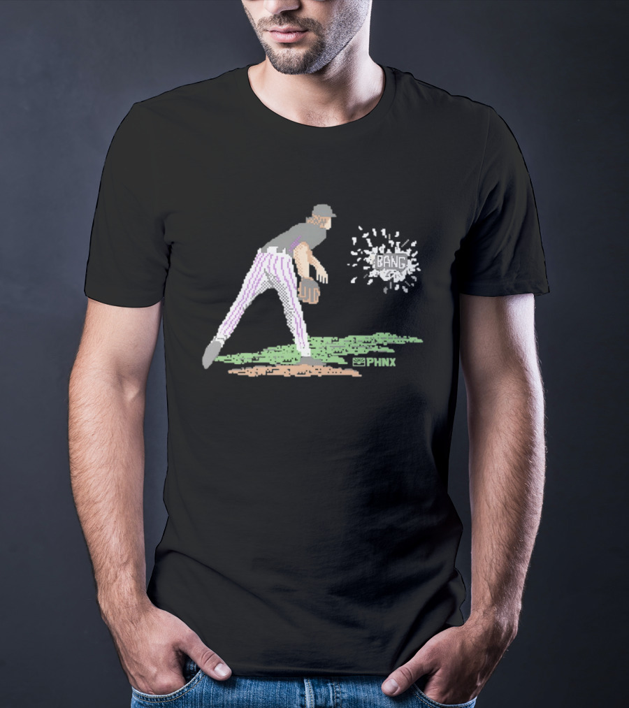 Arizona Diamondbacks PHNX 16 Bit Pixel Baseball Player Bang T-Shirt