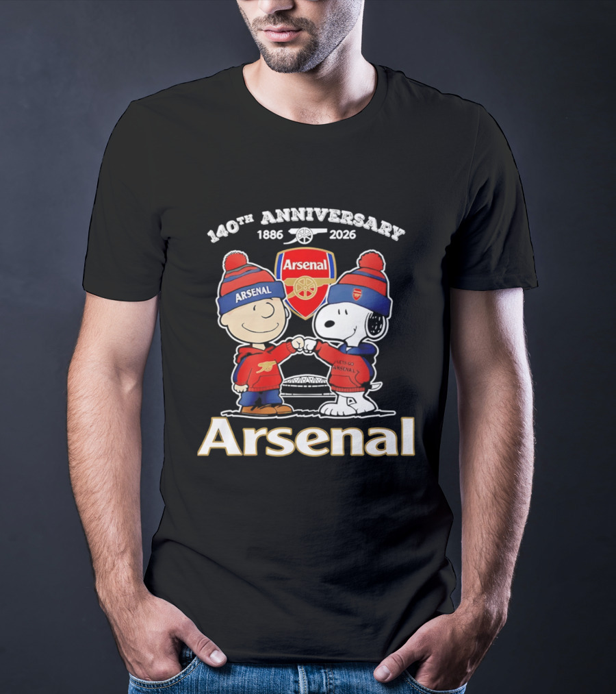 Charlie Brown Snoopy Arsenal 140th Anniversary 1886 2026 T-Shirt