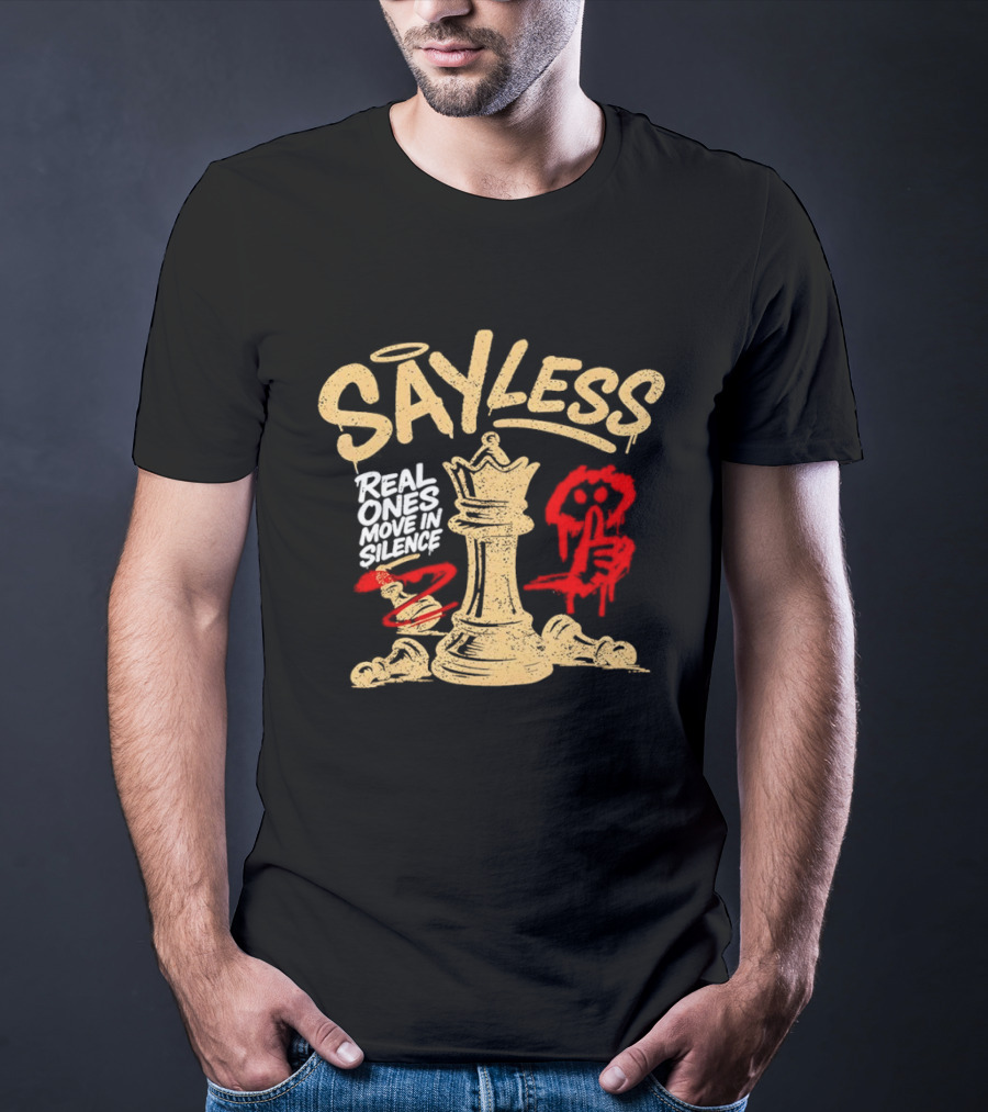Say Less Real Ones Move In Silence Chess Piece And Red High Heels T-Shirt