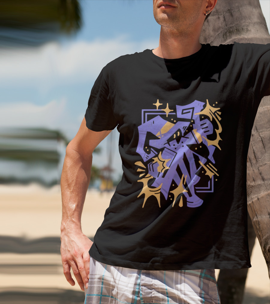 Final Fantasy Flare Abstract Geometric Graphic Explosion T-Shirt