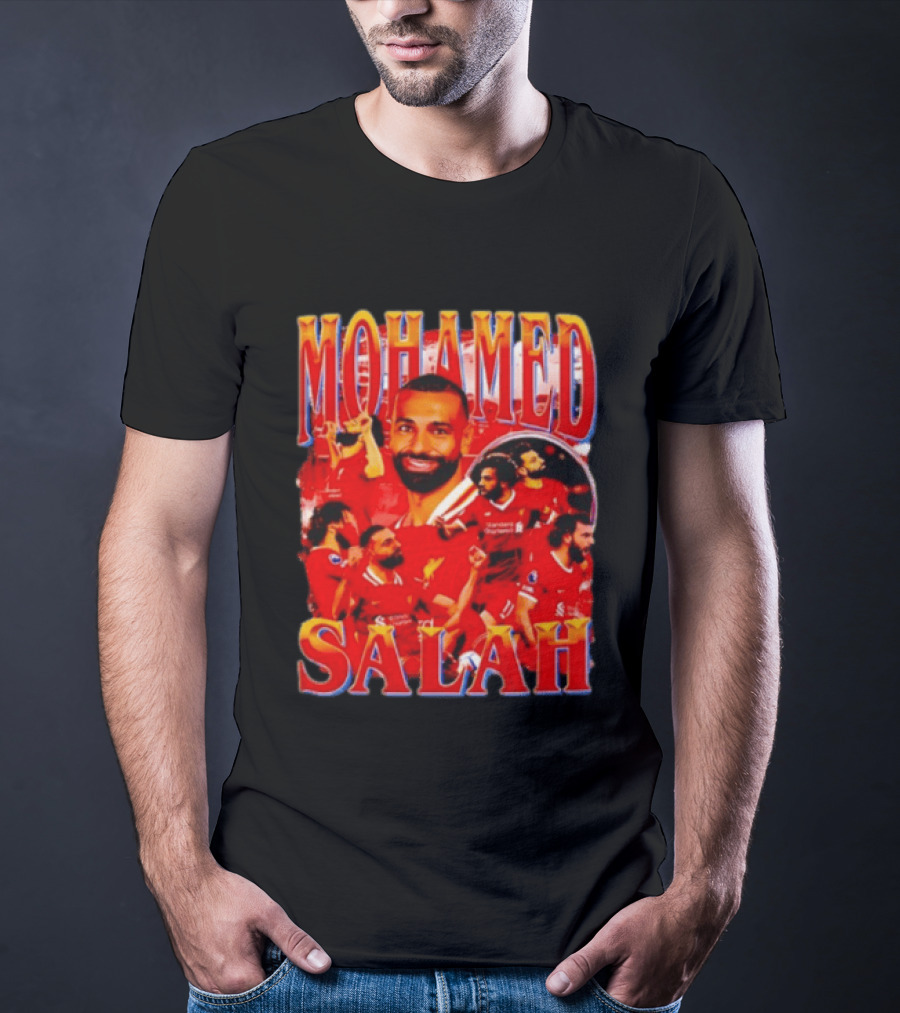 Mohamed Salah Liverpool Egyptian Football Star Celebratory Montage T-Shirt
