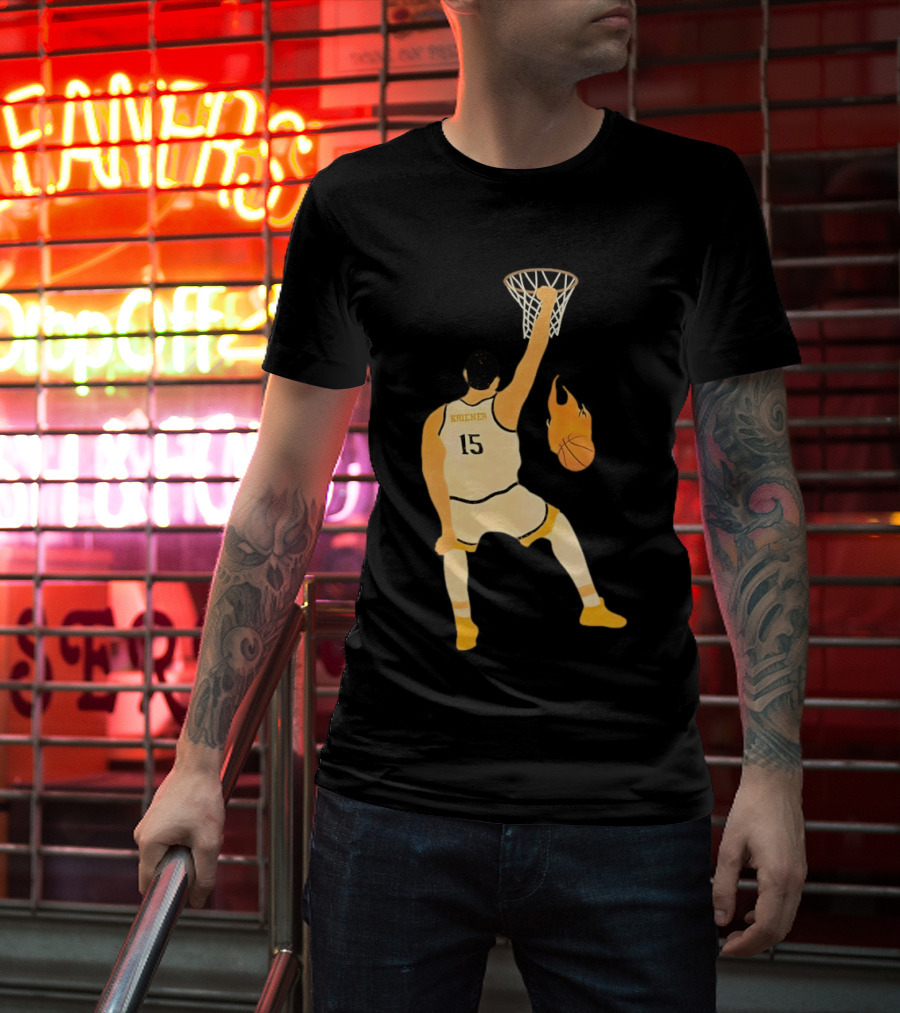 Nikola Jokic Denver Nuggets 15 Basketball Player Dunking Flame Ball T-Shirt