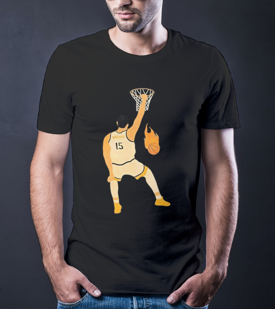 Nikola Jokic Denver Nuggets 15 Basketball Player Dunking Flame Ball T-Shirt