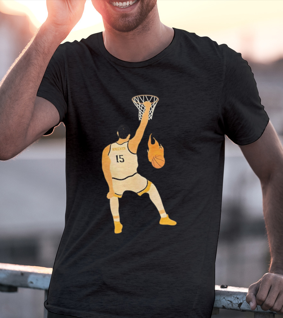 Nikola Jokic Denver Nuggets 15 Basketball Player Dunking Flame Ball T-Shirt