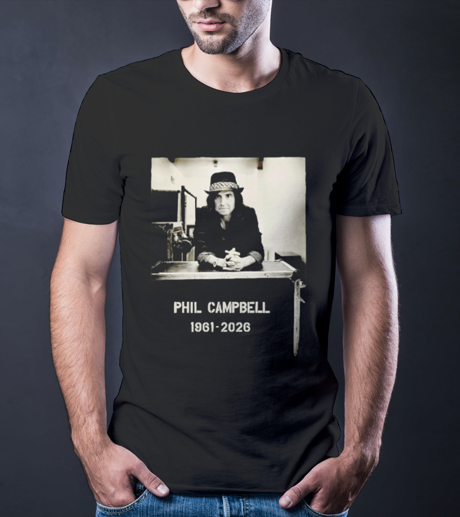 Phil Campbell 1961 2026 Retro Style Musician Hat Fashion T-Shirt
