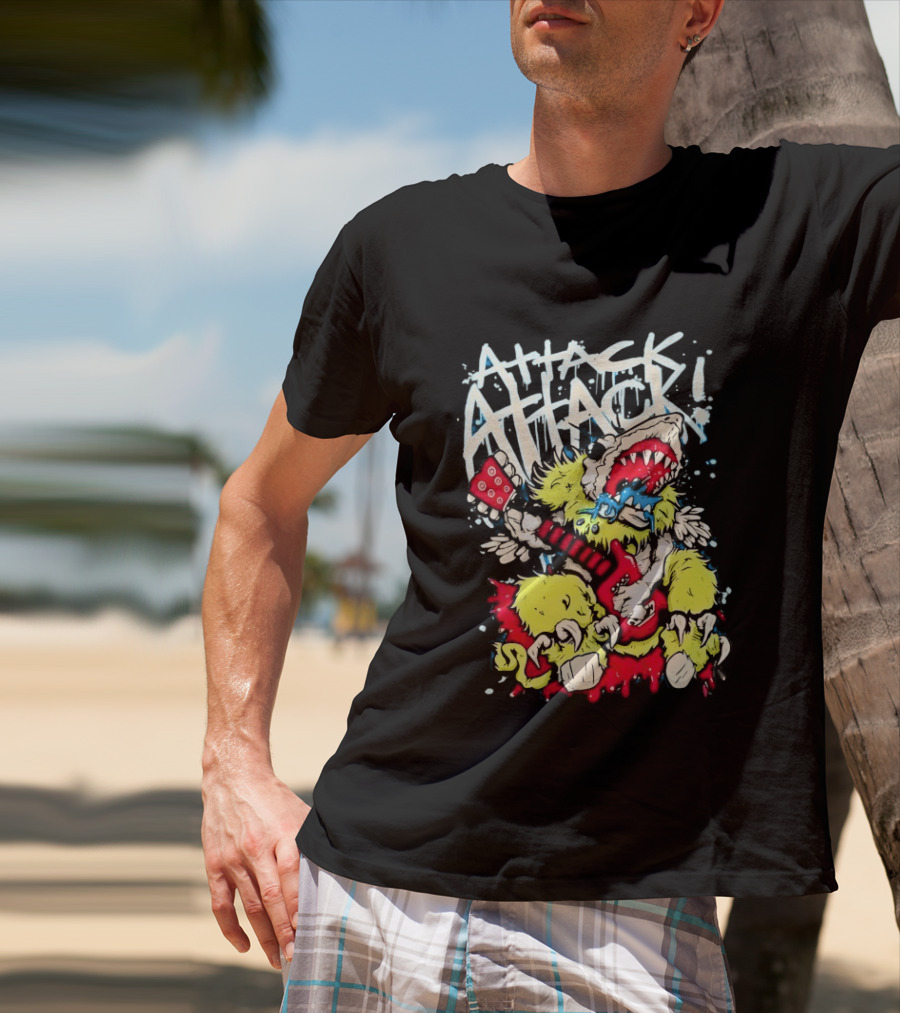 Attack Attack Monster Holding Guitar T-Shirt