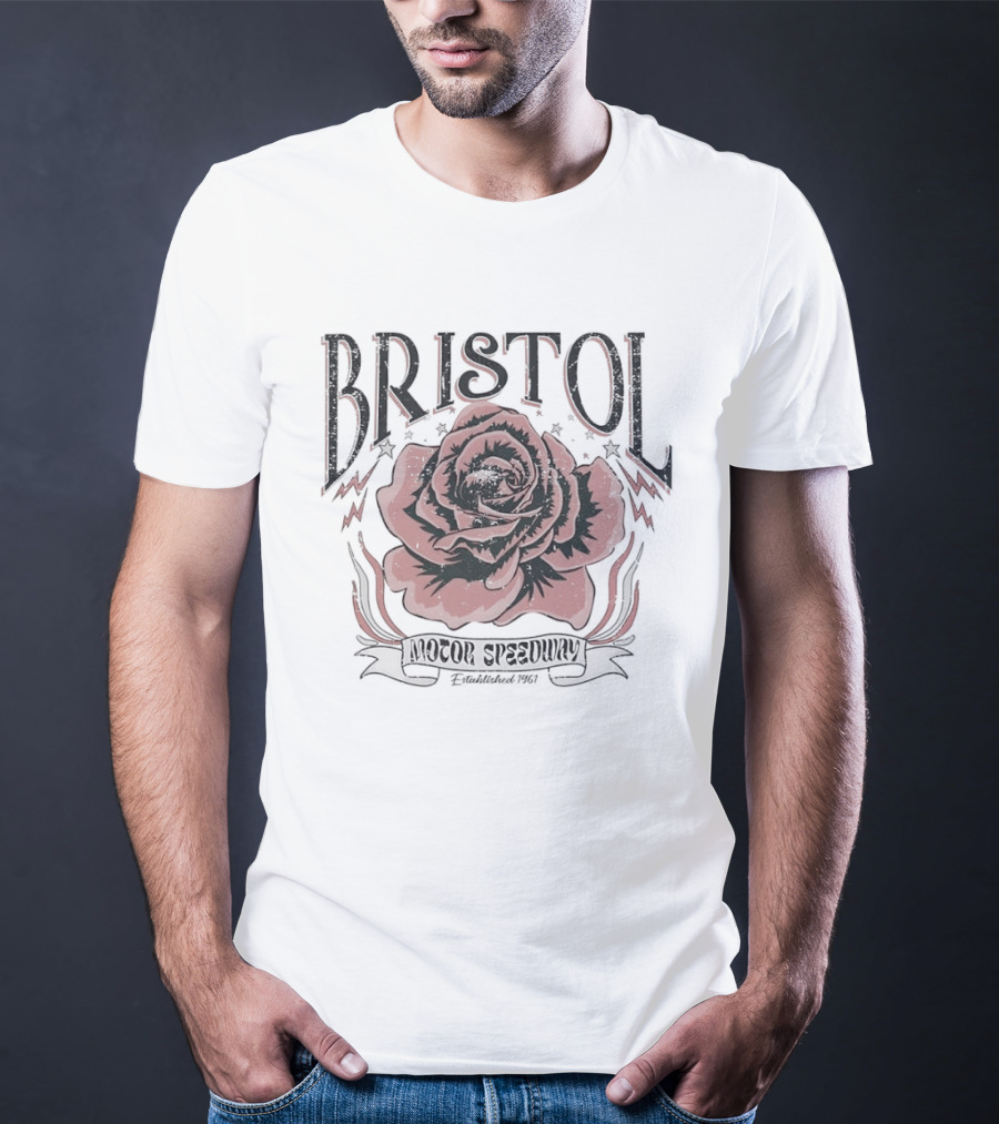 Bristol Motor Speedway Rose Graphic 1961 Racing Memorabilia T-Shirt