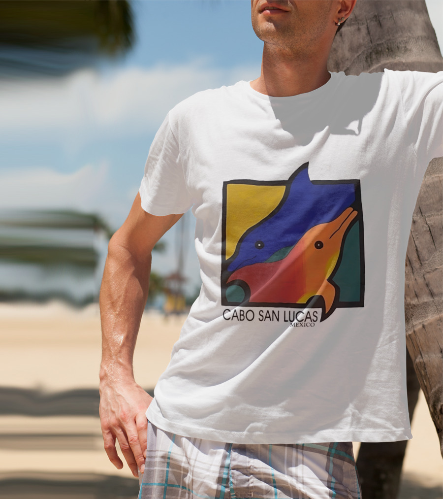 Cabo San Lucas Dolphin Colorful Art Mexico T-Shirt