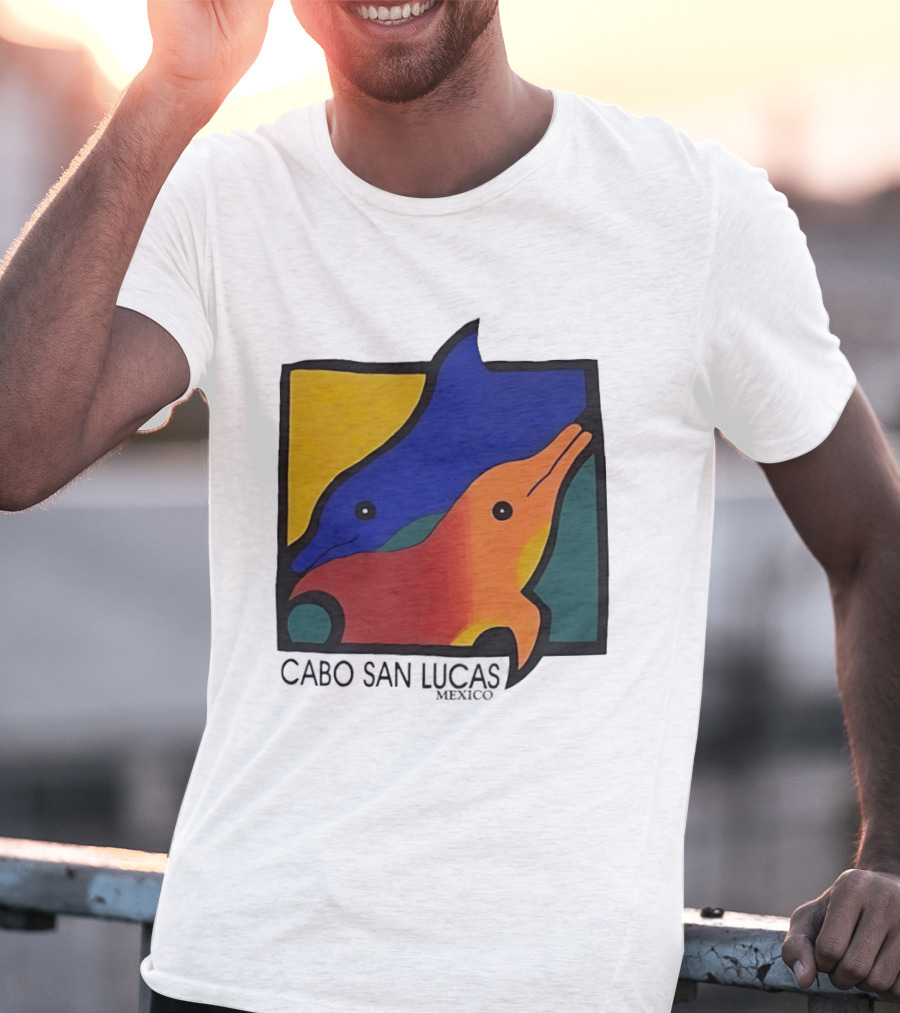 Cabo San Lucas Dolphin Colorful Art Mexico T-Shirt