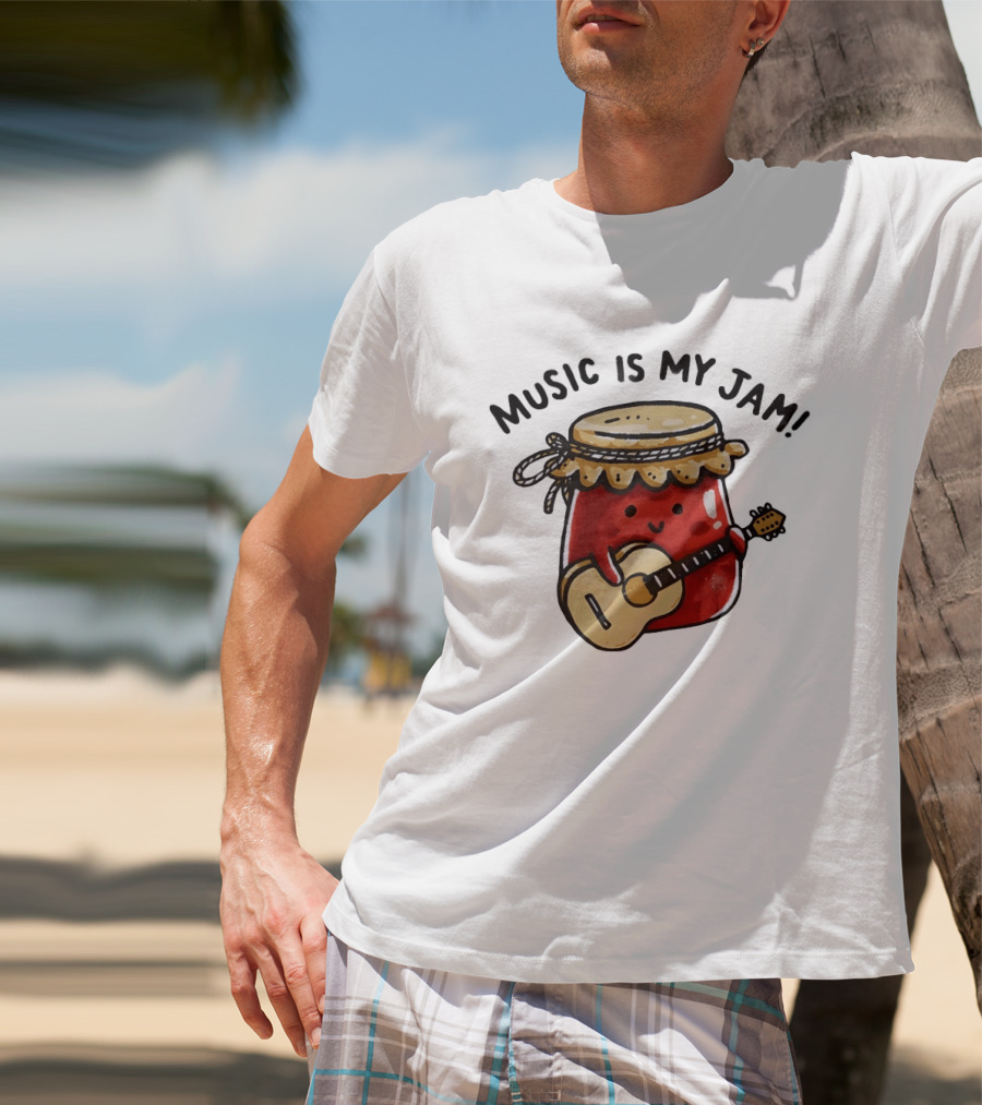 Jar Of Jam Playing Guitar Music Is My Jam T-Shirt