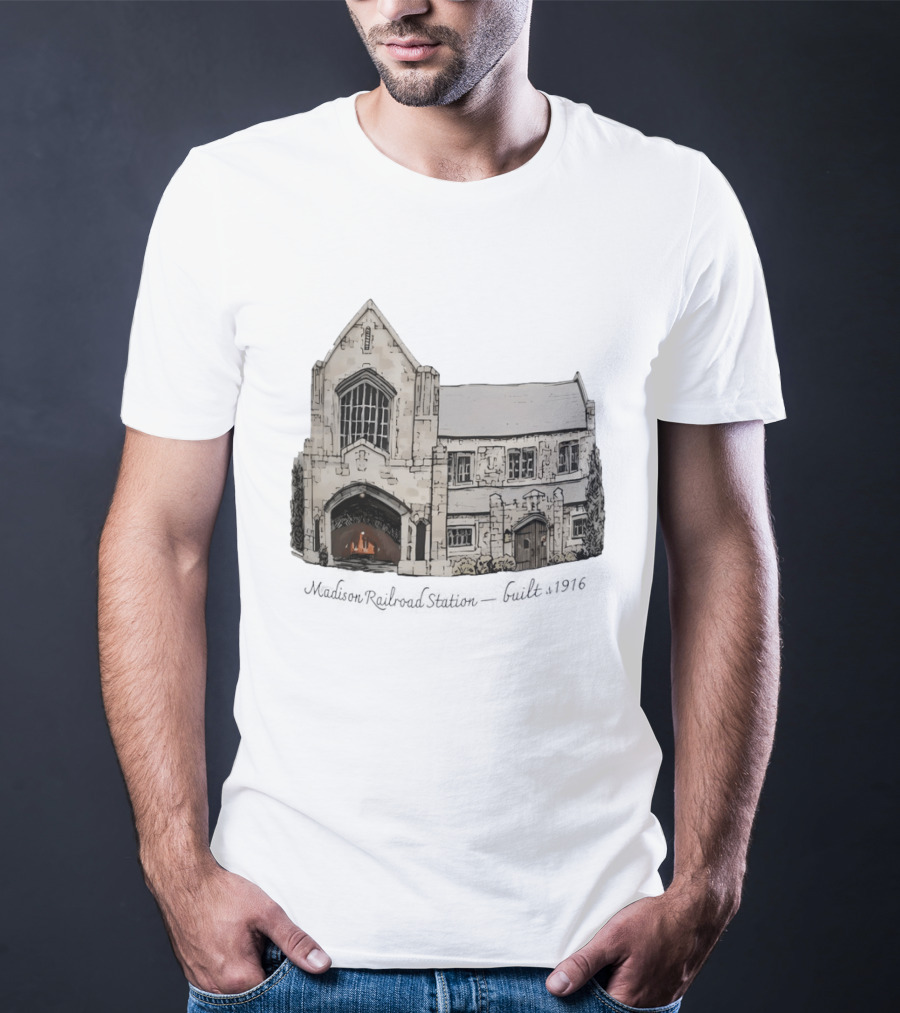 Madison Railroad Station Built 1916 Classic Architecture T-Shirt