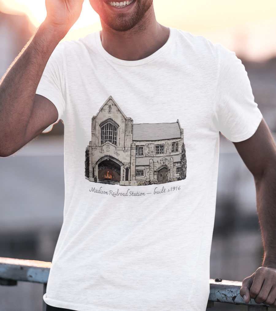 Madison Railroad Station Built 1916 Classic Architecture T-Shirt