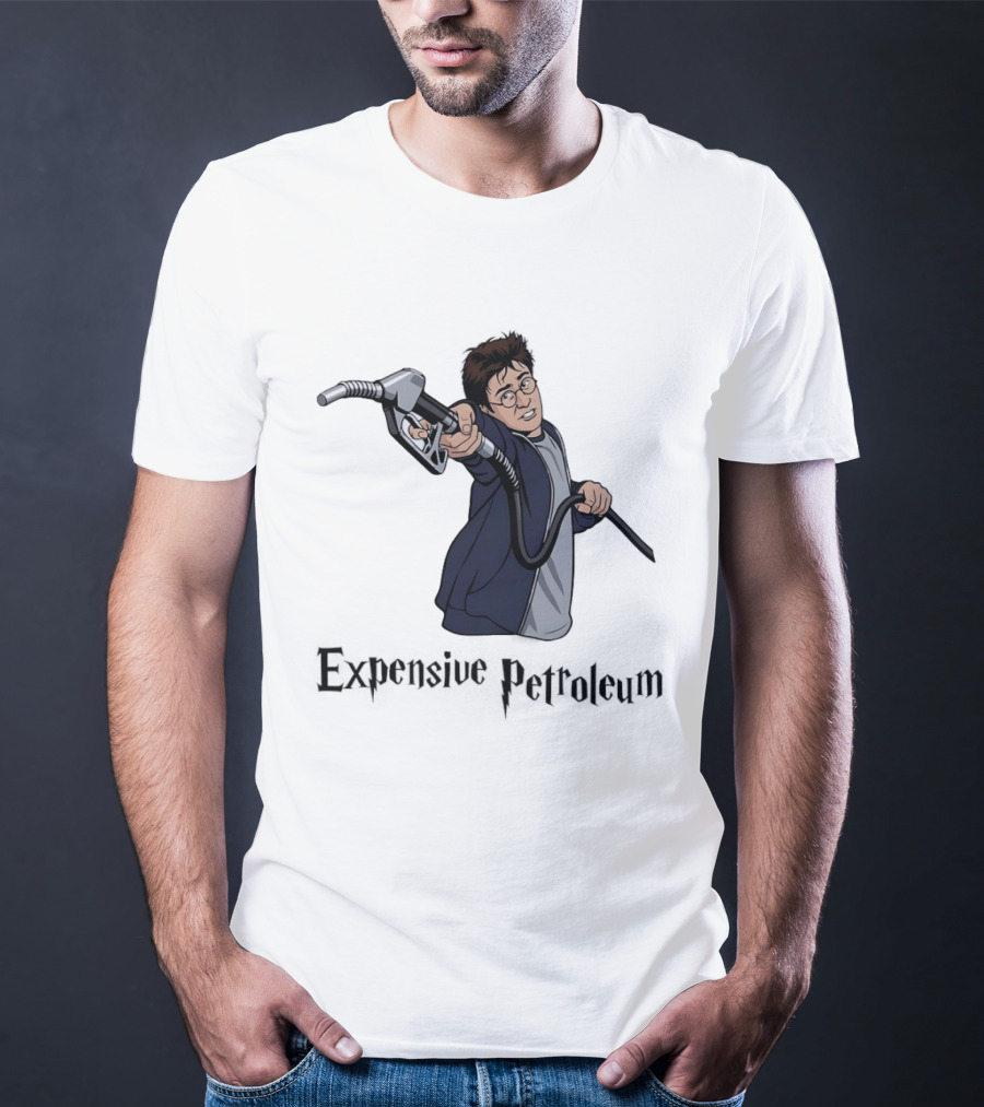 Expensive Petroleum Man Holding Gas Pump Nozzle T-Shirt