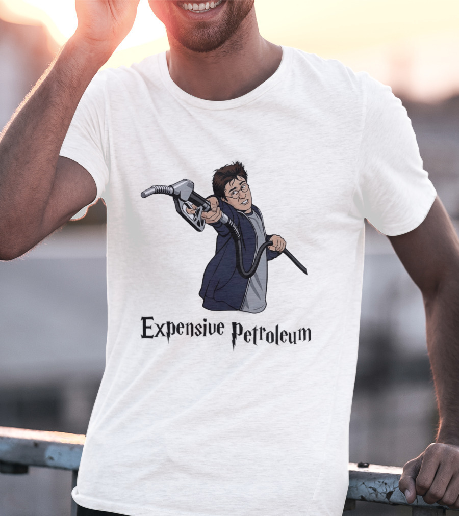 Expensive Petroleum Man Holding Gas Pump Nozzle T-Shirt