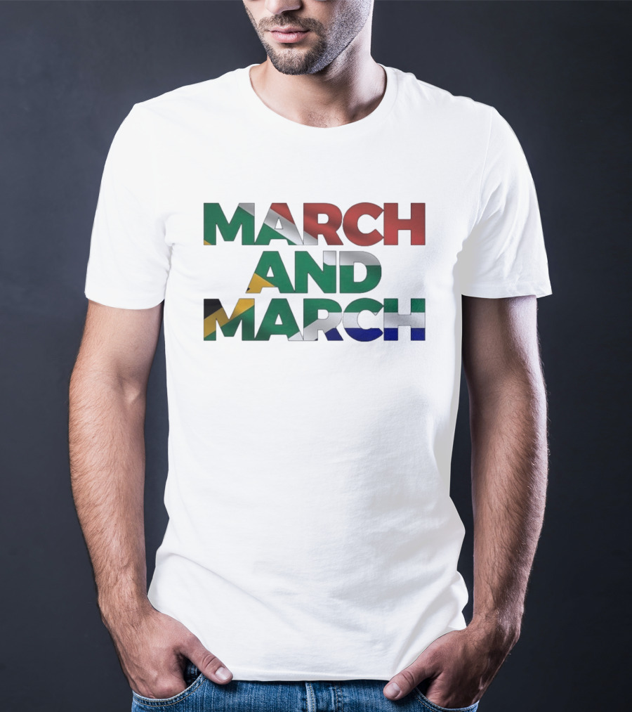March And March South African Flag T-Shirt
