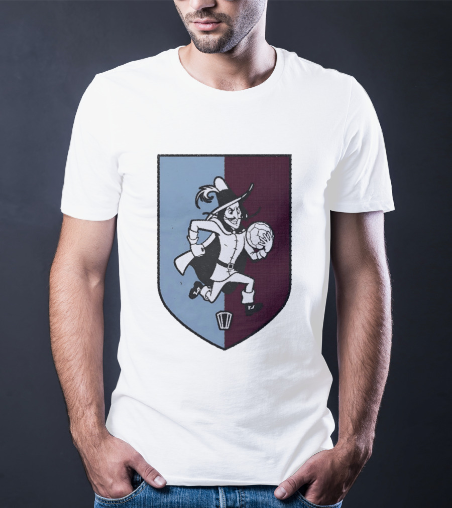 The Villan Football Mascot With Ball And Shield T-Shirt