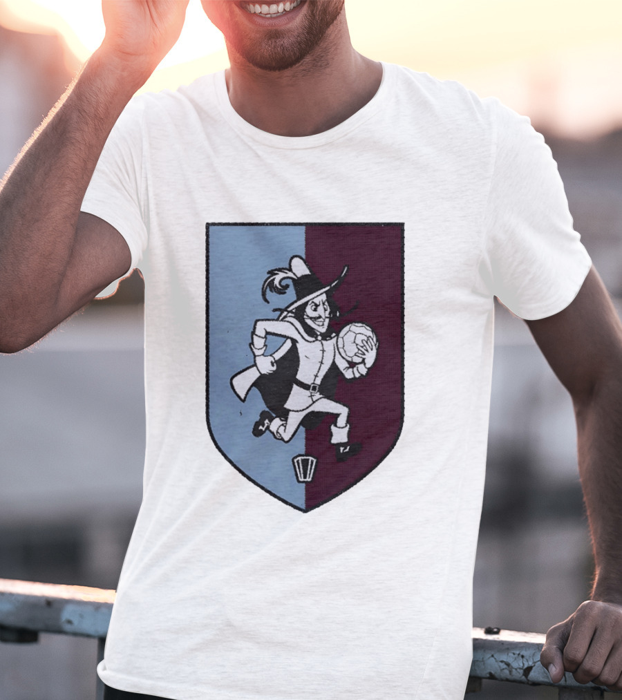 The Villan Football Mascot With Ball And Shield T-Shirt