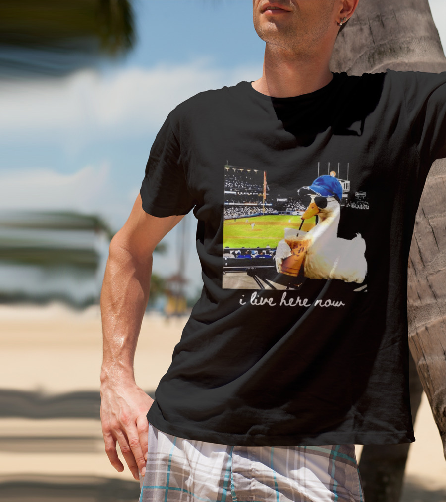 I Live Here Now Goose Ballfield Travel Baseball Softball Tournament T-Shirt