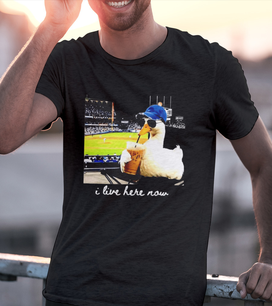 I Live Here Now Goose Ballfield Travel Baseball Softball Tournament T-Shirt