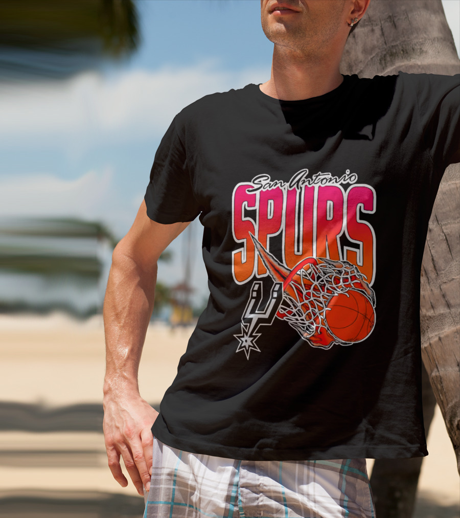 San Antonio Spurs Basketball 2026 Fireball Net T-Shirt