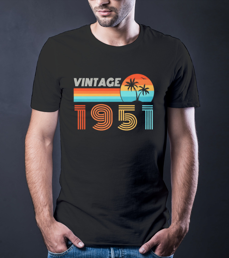 Vintage 1951 Palm Sunset Retro Seventies T-Shirt
