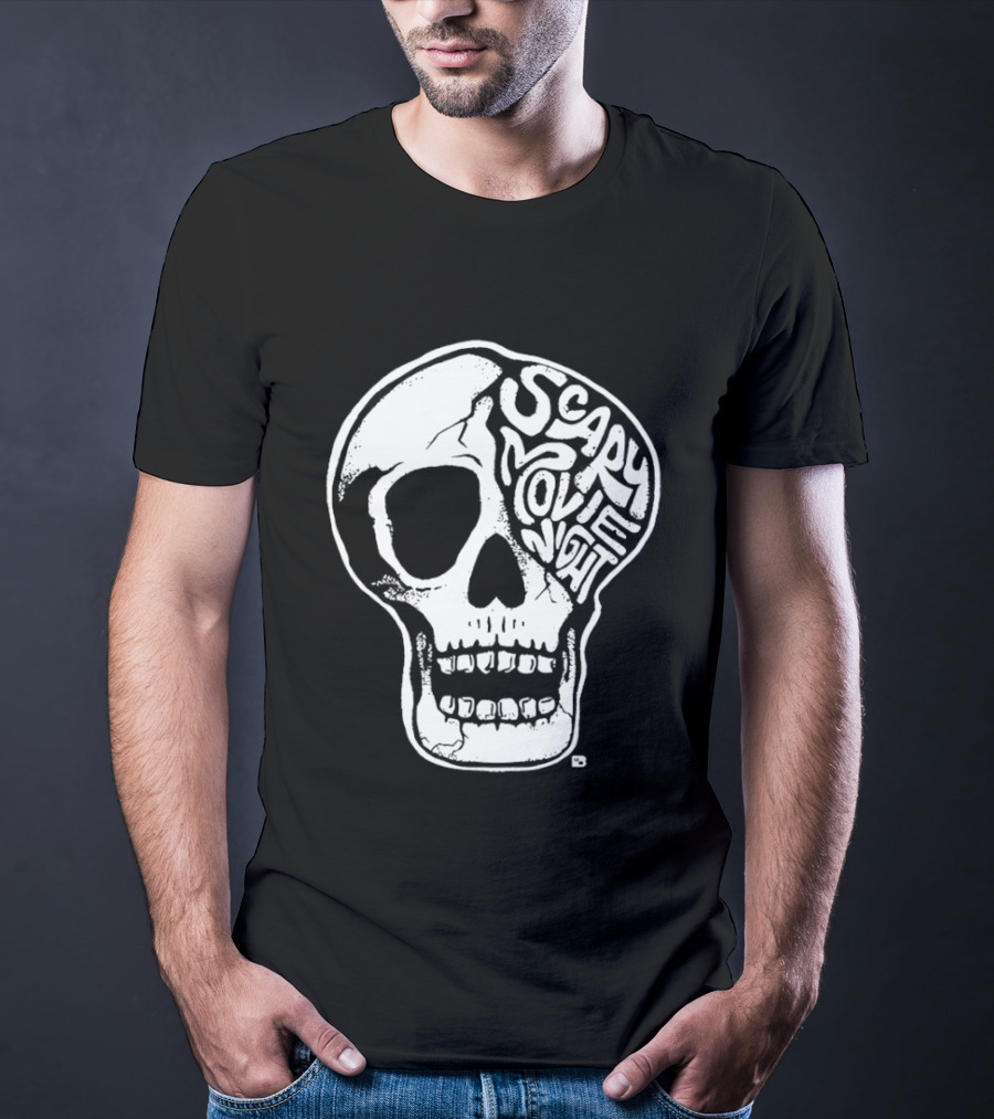 Skull Scary Movie Night Halloween Skull T-Shirt