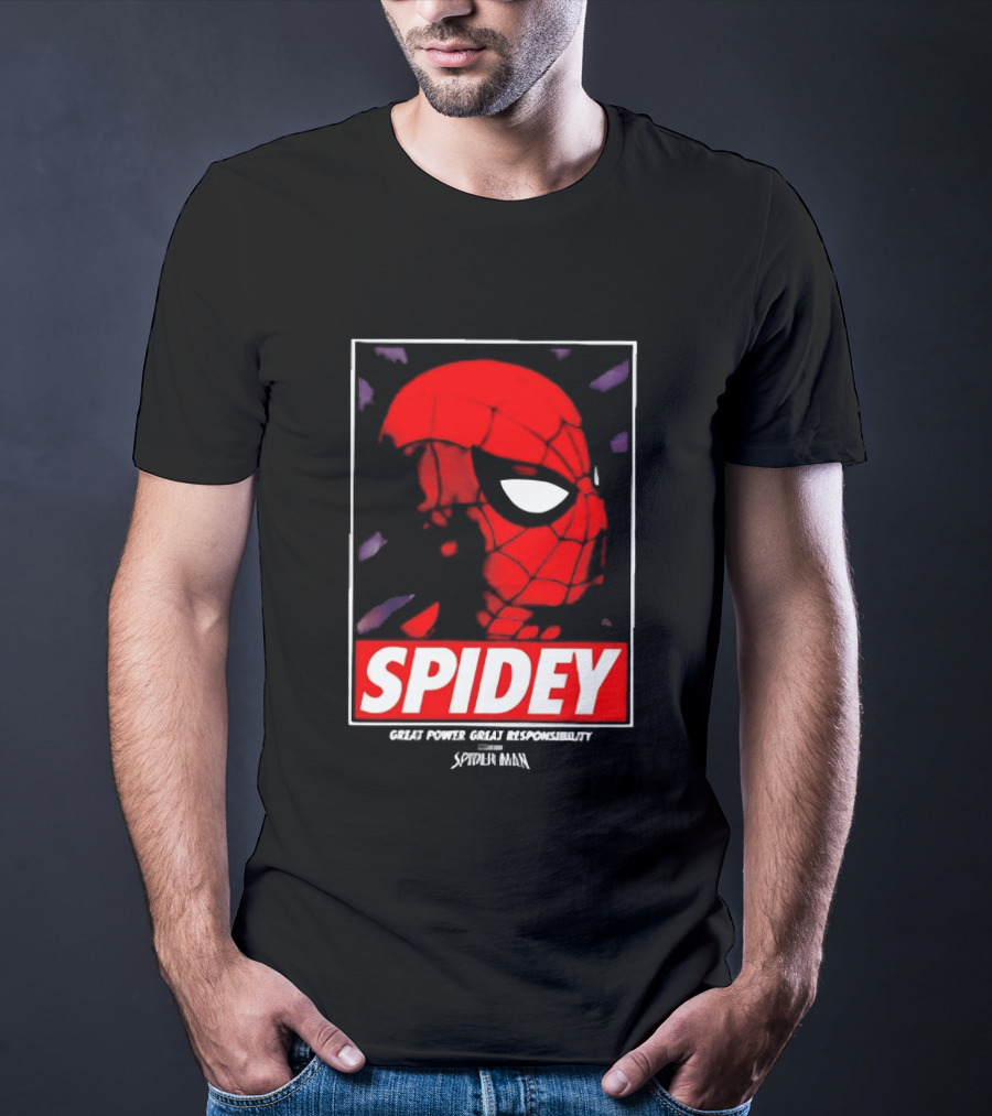 SPIDEY Great Power Great Responsibility Spider Man T-Shirt