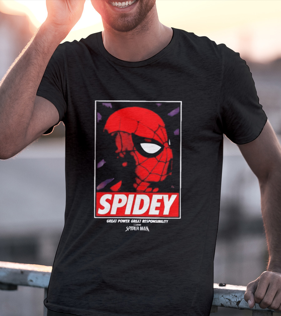 SPIDEY Great Power Great Responsibility Spider Man T-Shirt