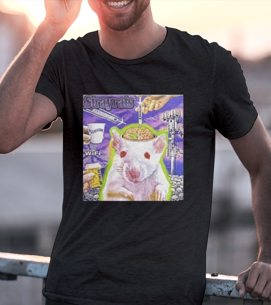 Stray Rats Lab Rat WiFi Fluoride Syringe Brain Injection T-Shirt