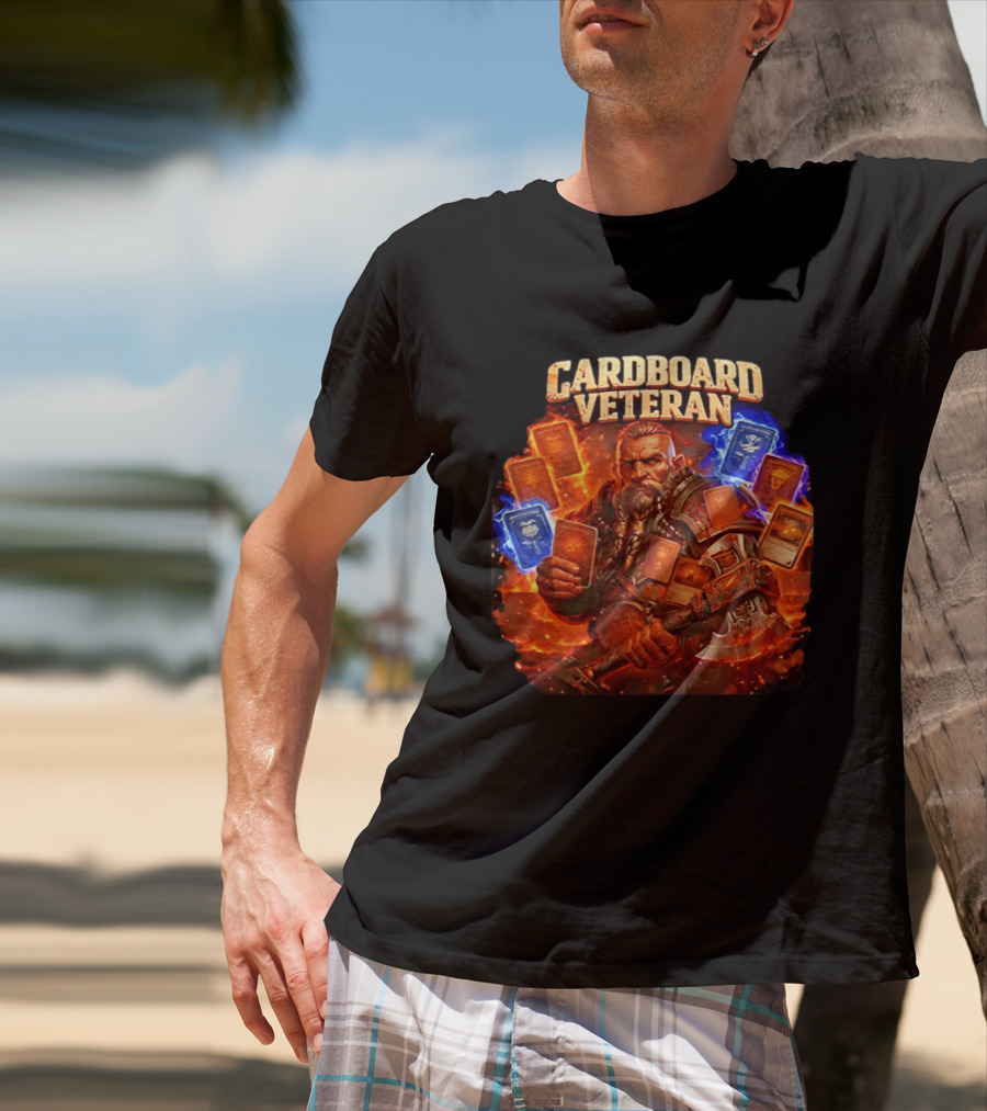 Cardboard Veteran Fantasy Gamer TCG Professional Epic Card Battle Warrior T-Shirt