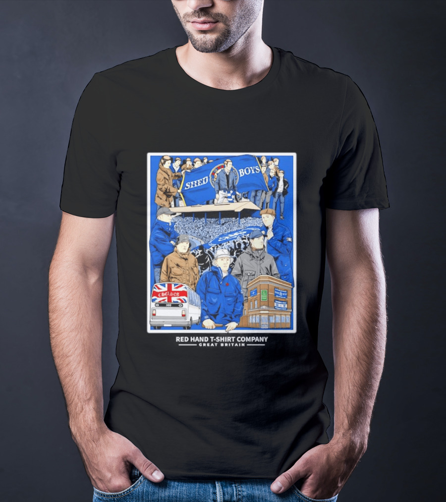 Chelsea Shed Boys Retro Football Culture Red Hand Company T-Shirt