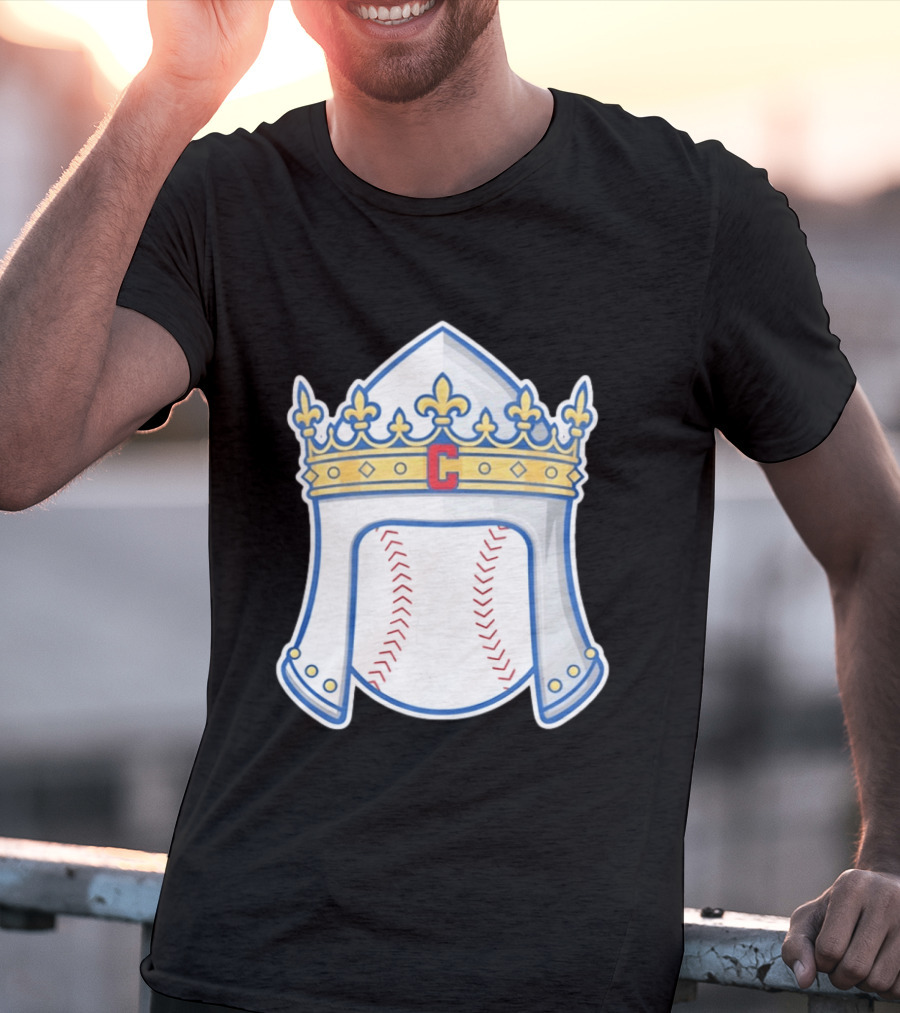 Chicago Cubs Sir Longball Baseball Helmet Crown T-Shirt