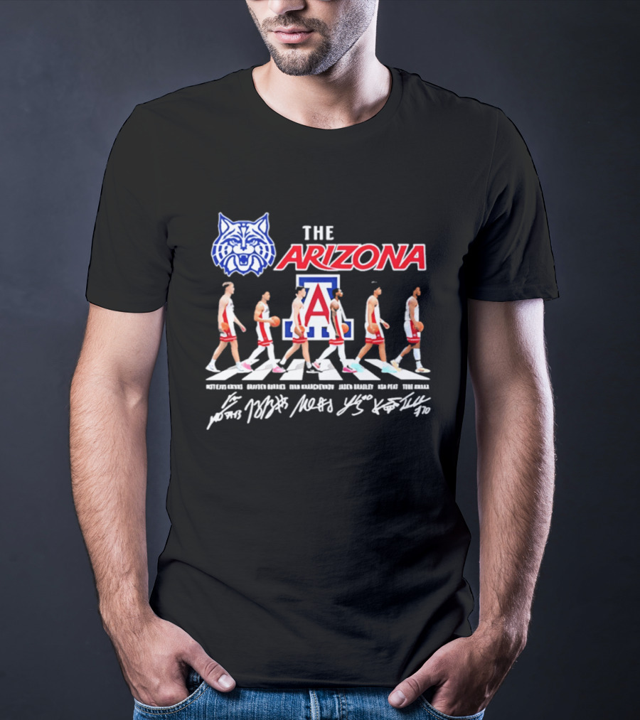 Arizona Wildcats Basketball Roster Abbey Road Walk Team T-Shirt