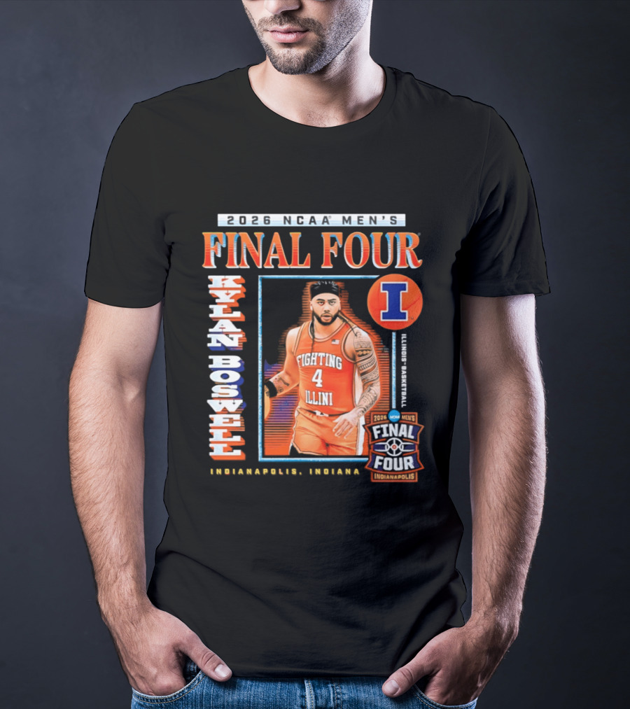 Kylan Boswell 2026 NCAA Men's Final Four Illinois Fighting Illini Basketball Indianapolis T-Shirt