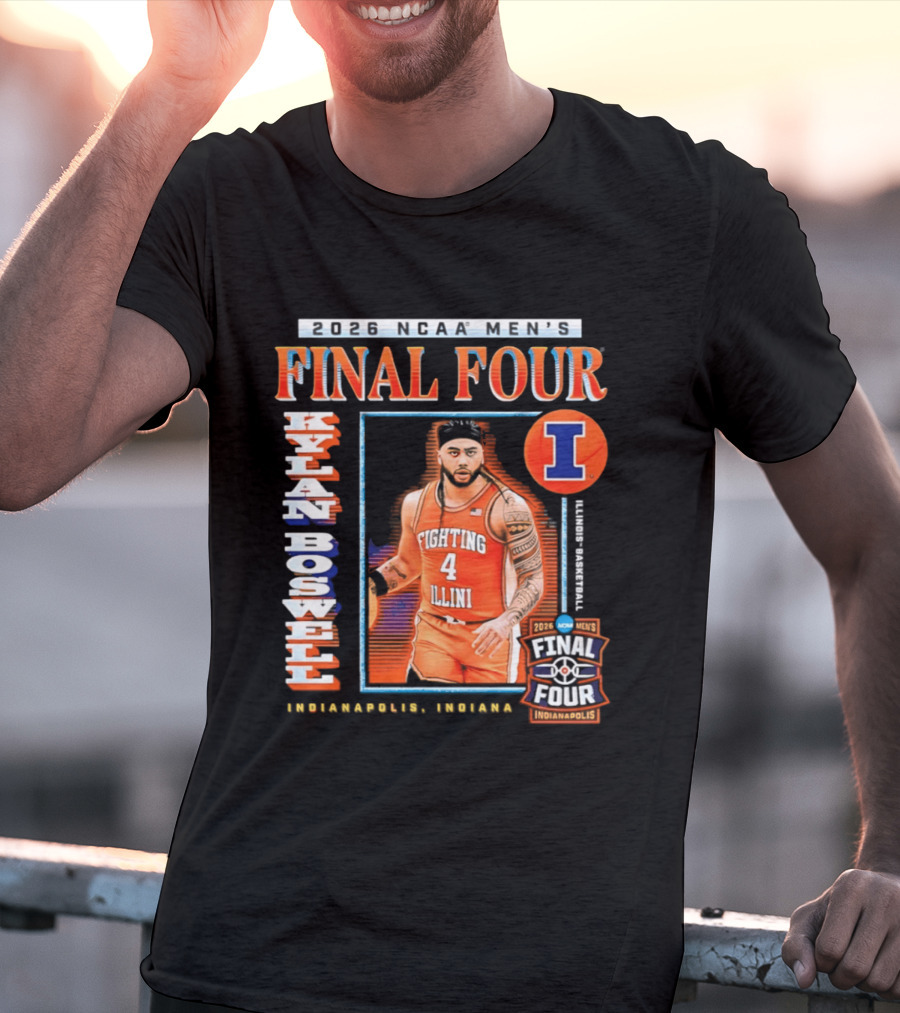 Kylan Boswell 2026 NCAA Men's Final Four Illinois Fighting Illini Basketball Indianapolis T-Shirt