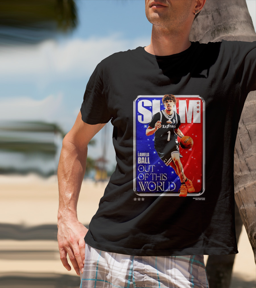 SLAM Cover LaMelo Ball 1 Charlotte Hornets Out Of This World T-Shirt