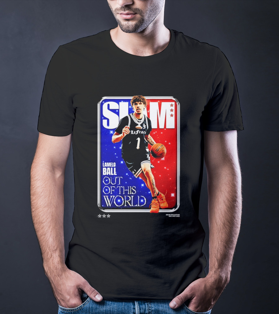 SLAM Cover LaMelo Ball 1 Charlotte Hornets Out Of This World T-Shirt