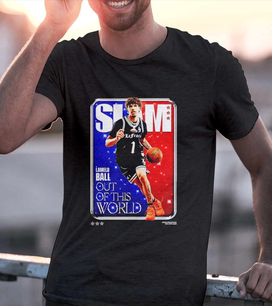 SLAM Cover LaMelo Ball 1 Charlotte Hornets Out Of This World T-Shirt