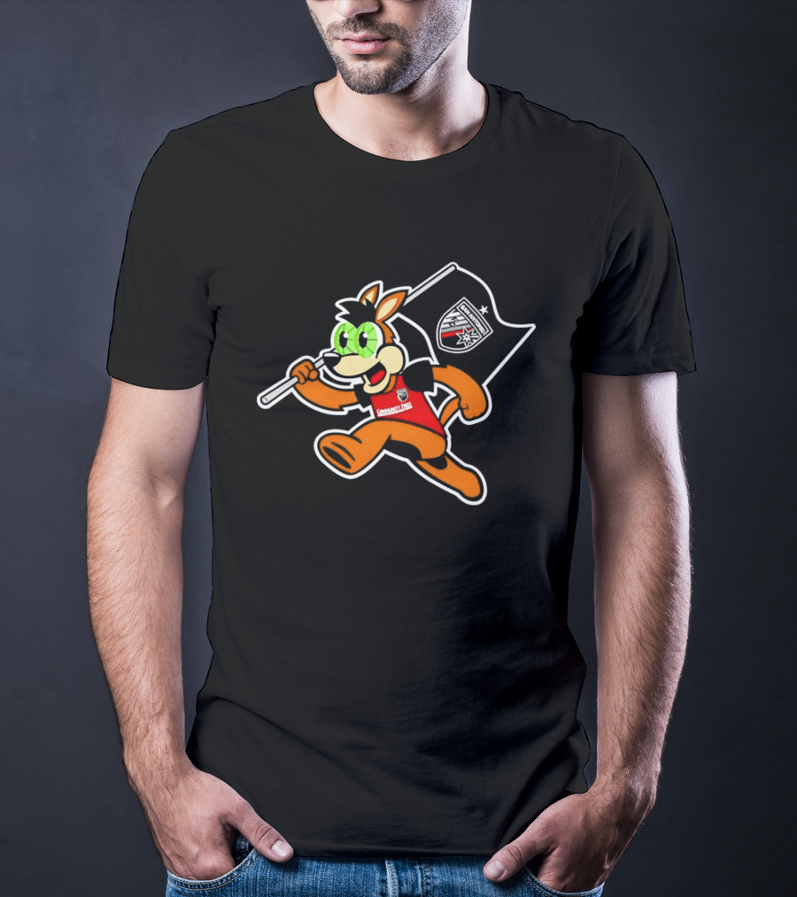 Coyote With Soccer Flag SAFC Crest Animated T-Shirt