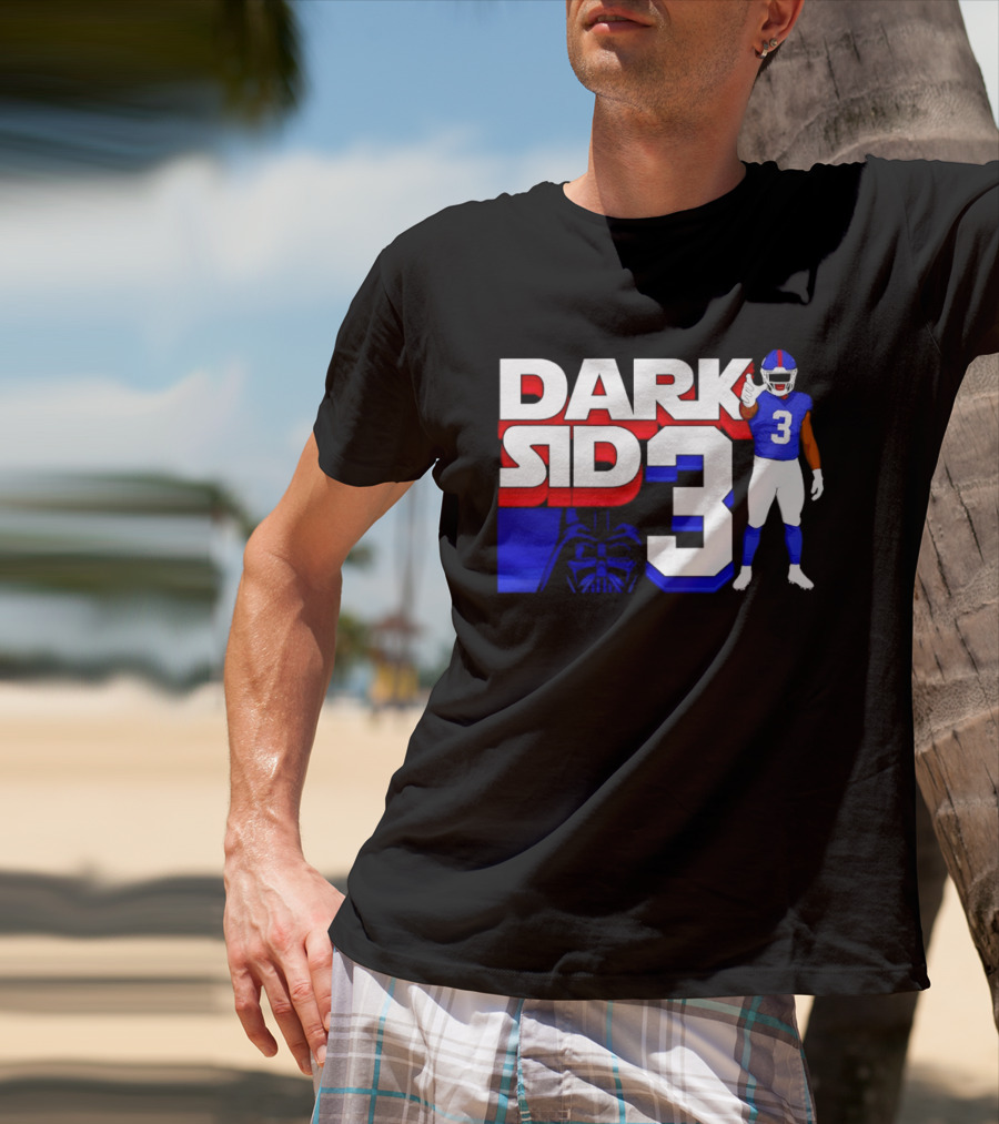 Darth Vader Star Wars Dark Side 3 New York Giants Football Player T-Shirt