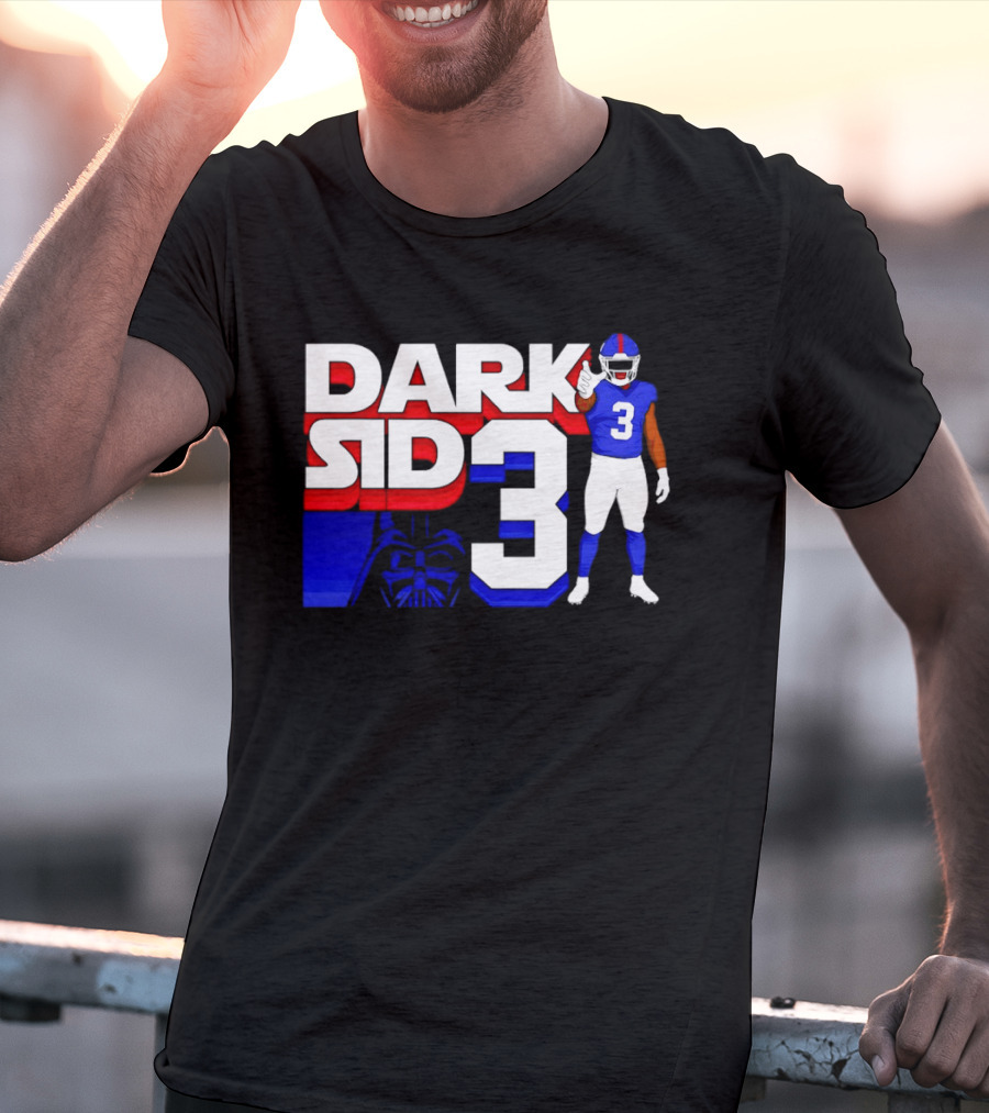 Darth Vader Star Wars Dark Side 3 New York Giants Football Player T-Shirt