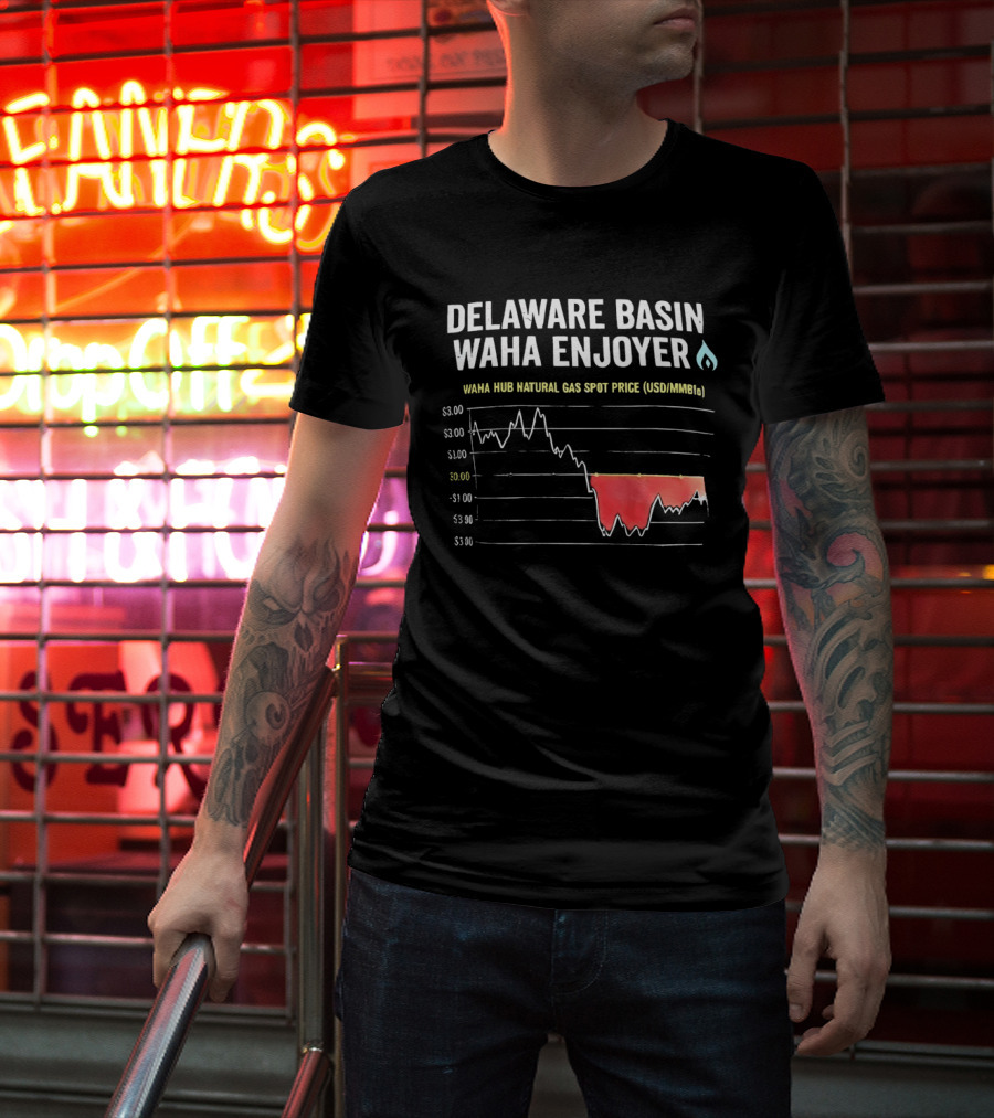 Delaware Basin Waha Enjoyer Natural Gas Spot Price Graph T-Shirt