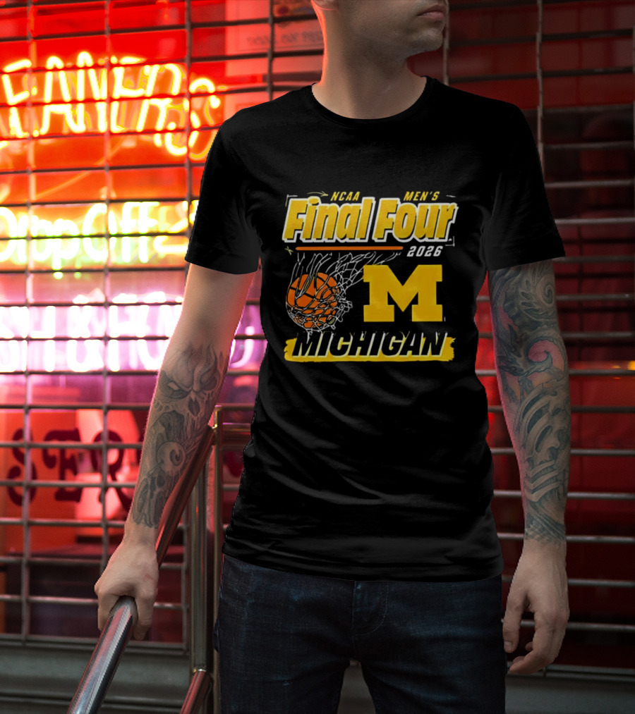 NCAA Men's Final Four 2023 Michigan Wolverines Basketball Swish T-Shirt